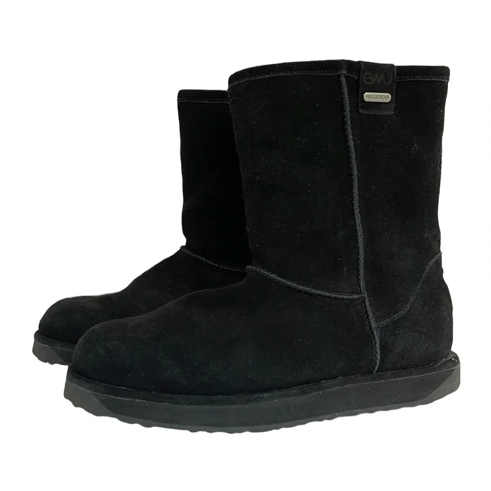 Emu Black Suede Paterson Lo Ankle Boots